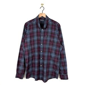 Barbour Connel Plaid Tartan Botton Down Shirt Sz L